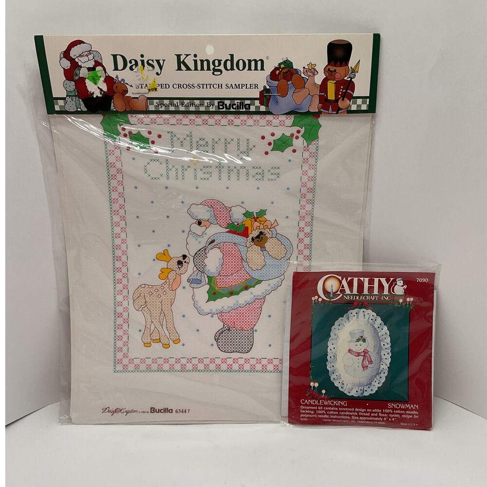 Vintage Holiday Needlecraft Kits Lot of 2 NEW SEALED